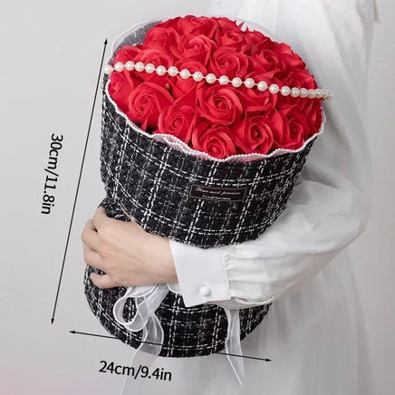 Prom Bouquet Roses Soap Flower Artificial Brides Bouquet Gifts S2 soap Flowers 24x30cm 9.4x11.8"