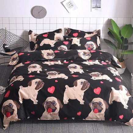 Pug Bedding Sets Duvet Cover Bed Sheet Bed Linen Kids Bedding Sets Twin/Full/Queen/King size - Lusy Store