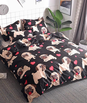 Pug Bedding Sets Duvet Cover Bed Sheet Bed Linen Kids Bedding Sets Twin/Full/Queen/King size - Lusy Store