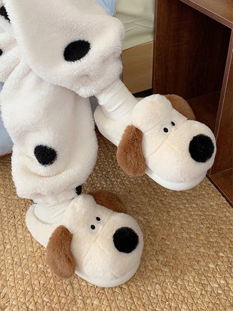 Puppy Slippers Cotton Cute For Men And Women Plush Home Palm Dog Slippers