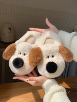 Puppy Slippers Cotton Cute For Men And Women Plush Home Palm Dog Slippers