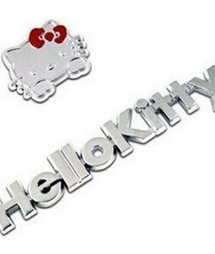 Pure Metal 3D Cartoon Hello Kitty Car Sticker Kit Cat Cover Scratch - Lusy Store