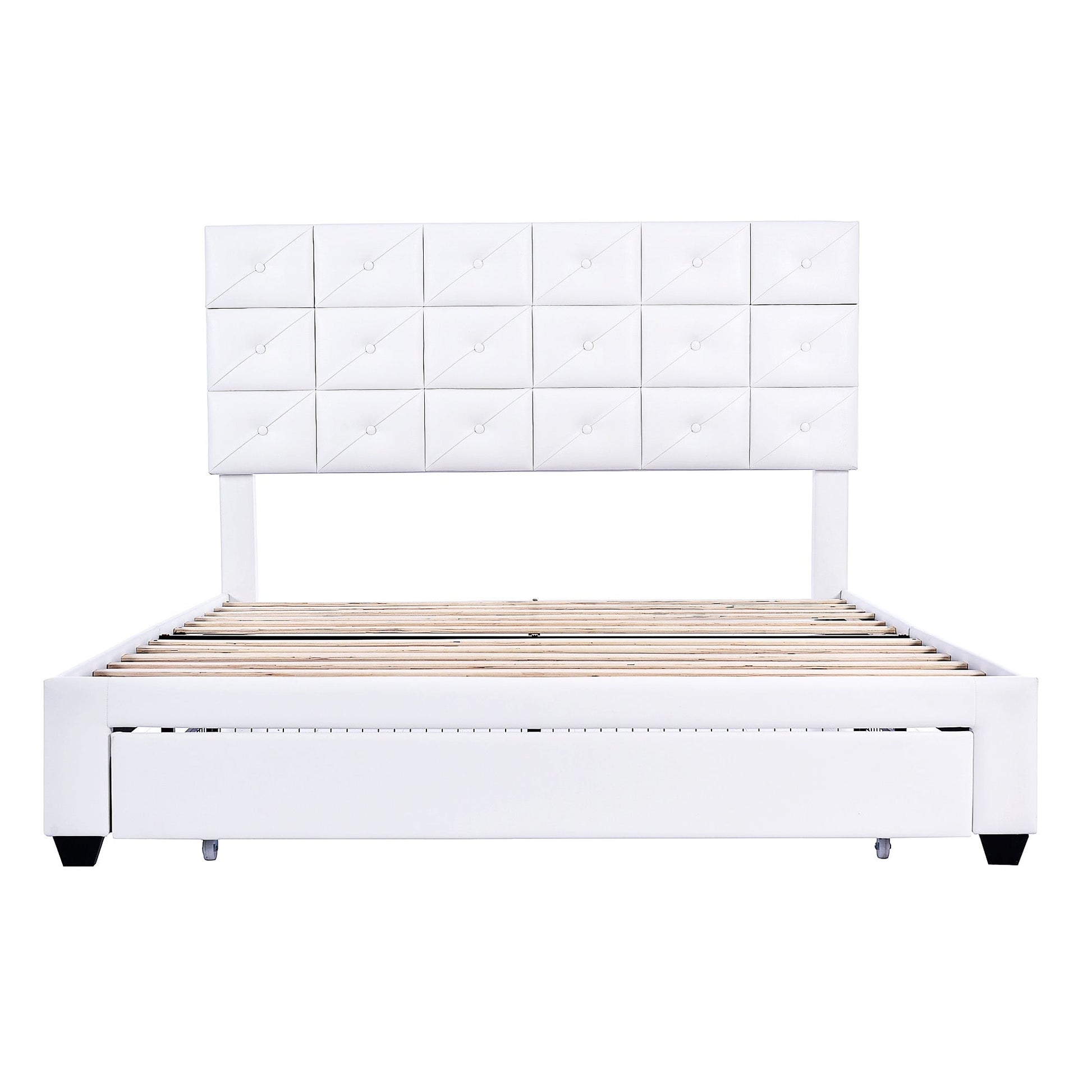 Queen Bed PU Platform Bed Upholstered Storage Bed F399 - Lusy Store