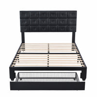 Queen Bed PU Platform Bed Upholstered Storage Bed F399 - Lusy Store