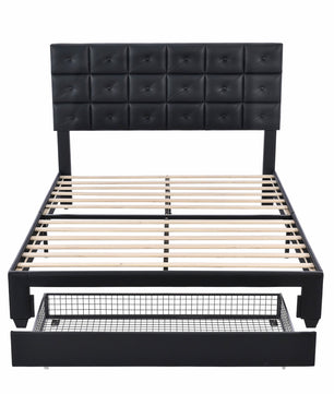 Queen Bed PU Platform Bed Upholstered Storage Bed F399 - Lusy Store