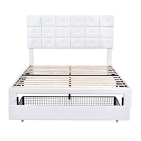 Queen Bed PU Platform Bed Upholstered Storage Bed F399 - Lusy Store