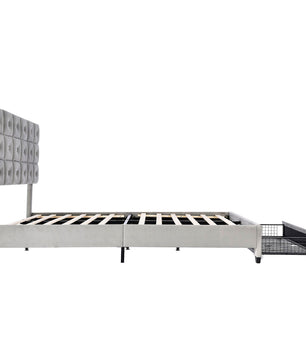 Queen Bed PU Platform Bed Upholstered Storage Bed F399 - Lusy Store