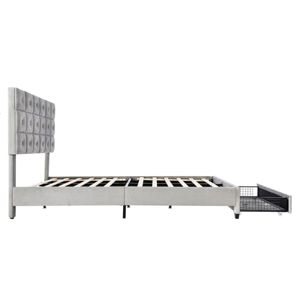 Queen Bed PU Platform Bed Upholstered Storage Bed F399 - Lusy Store