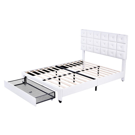 Queen Bed PU Platform Bed Upholstered Storage Bed F399 - Lusy Store