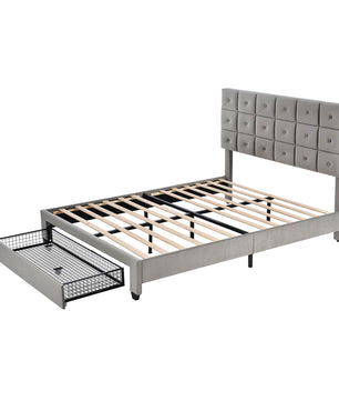 Queen Bed PU Platform Bed Upholstered Storage Bed F399 - Lusy Store
