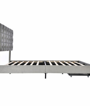 Queen Bed PU Platform Bed Upholstered Storage Bed F399 - Lusy Store