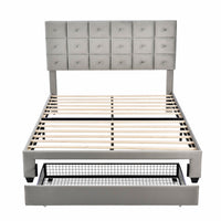 Queen Bed PU Platform Bed Upholstered Storage Bed F399 - Lusy Store