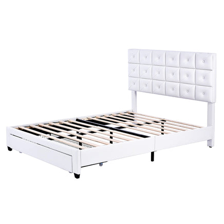 Queen Bed PU Platform Bed Upholstered Storage Bed F399 - Lusy Store