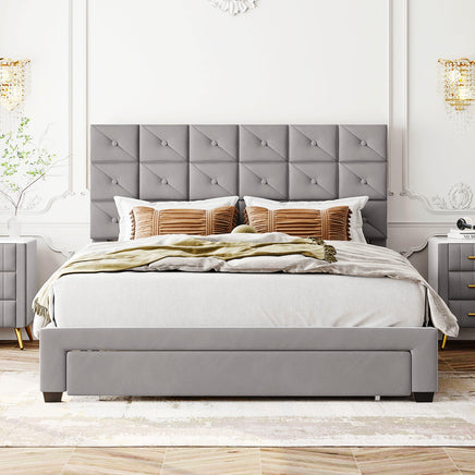 Queen Bed PU Platform Bed Upholstered Storage Bed F399 - Lusy Store