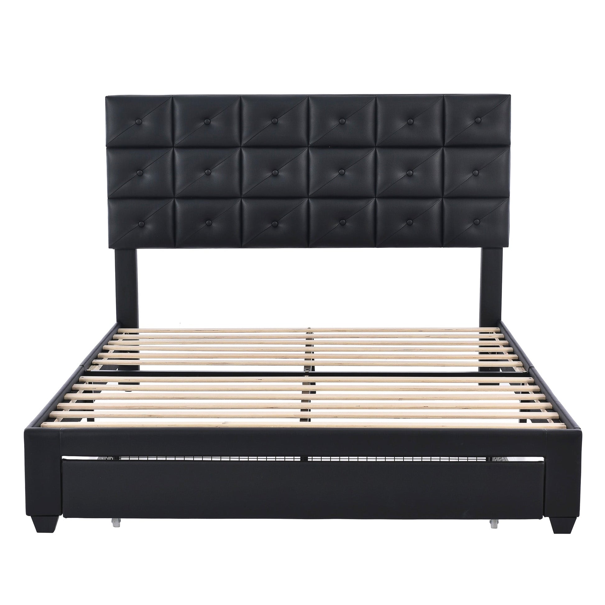Queen Bed PU Platform Bed Upholstered Storage Bed F399 - Lusy Store