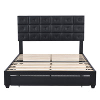 Queen Bed PU Platform Bed Upholstered Storage Bed F399 - Lusy Store