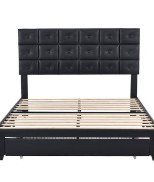 Queen Bed PU Platform Bed Upholstered Storage Bed F399 - Lusy Store