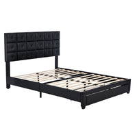 Queen Bed PU Platform Bed Upholstered Storage Bed F399 - Lusy Store