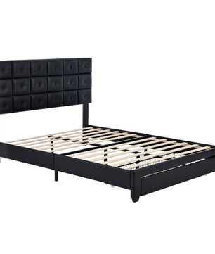 Queen Bed PU Platform Bed Upholstered Storage Bed F399 - Lusy Store