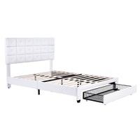 Queen Bed PU Platform Bed Upholstered Storage Bed F399 - Lusy Store