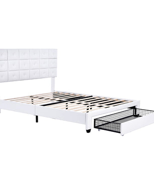 Queen Bed PU Platform Bed Upholstered Storage Bed F399 - Lusy Store