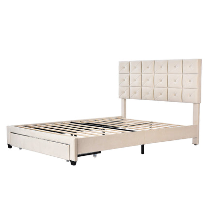 Queen Bed PU Platform Bed Upholstered Storage Bed F399 - Lusy Store