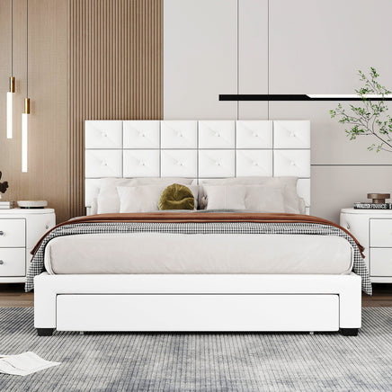 Queen Bed PU Platform Bed Upholstered Storage Bed F399 - Lusy Store