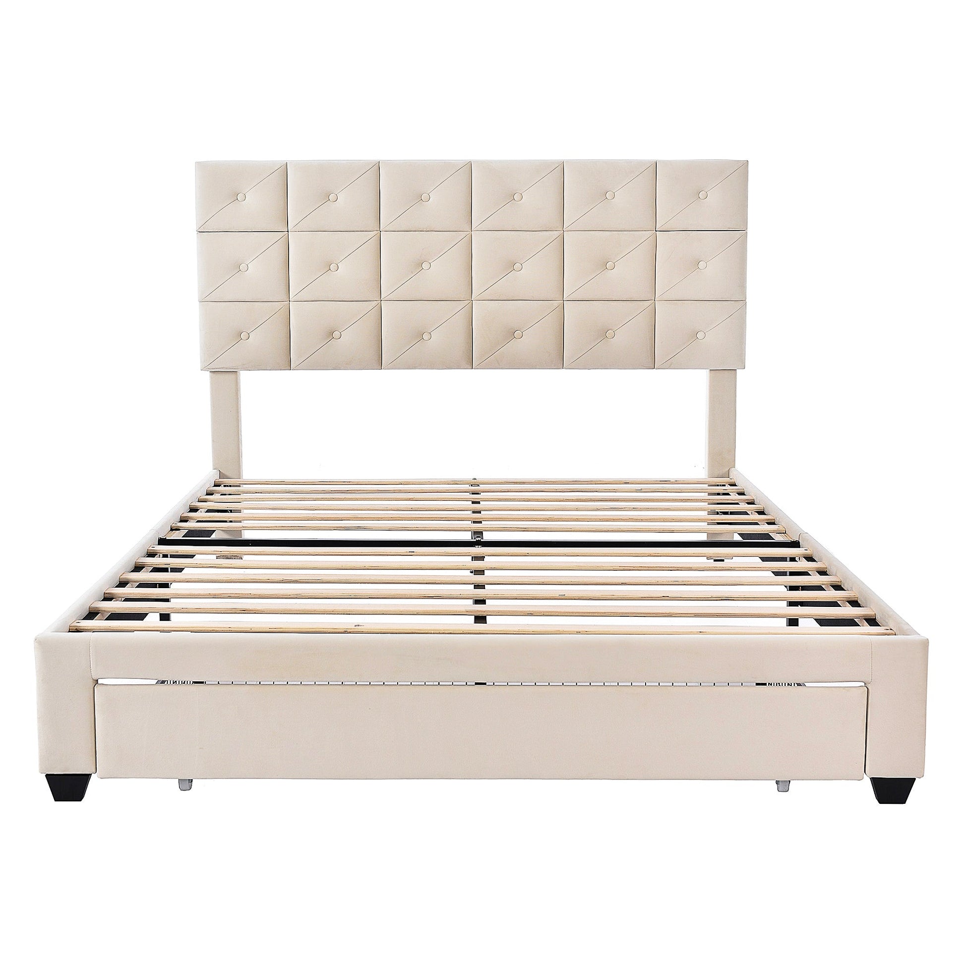 Queen Bed PU Platform Bed Upholstered Storage Bed F399 - Lusy Store