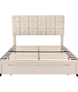 Queen Bed PU Platform Bed Upholstered Storage Bed F399 - Lusy Store