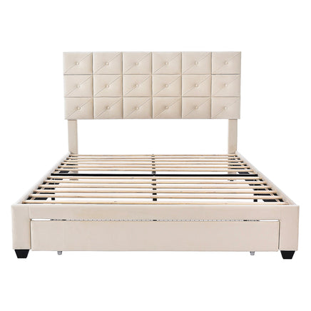 Queen Bed PU Platform Bed Upholstered Storage Bed F399 - Lusy Store