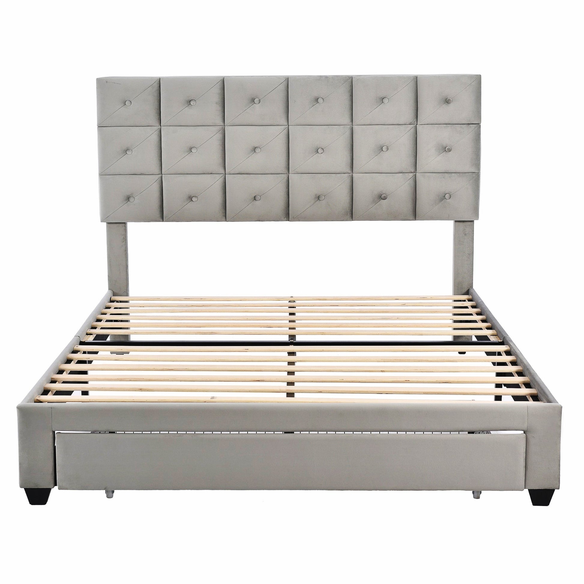 Queen Bed PU Platform Bed Upholstered Storage Bed F399 - Lusy Store
