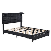 Queen Bed PU Platform Bed Upholstered Storage Bed F399 - Lusy Store