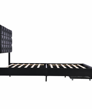 Queen Bed PU Platform Bed Upholstered Storage Bed F399 - Lusy Store