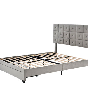 Queen Bed PU Platform Bed Upholstered Storage Bed F399 - Lusy Store