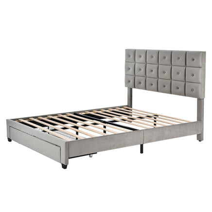 Queen Bed PU Platform Bed Upholstered Storage Bed F399 - Lusy Store