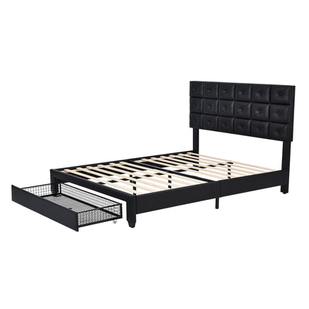 Queen Bed PU Platform Bed Upholstered Storage Bed F399 - Lusy Store