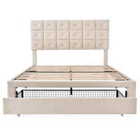 Queen Bed PU Platform Bed Upholstered Storage Bed F399 - Lusy Store