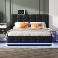 Queen Bed Tufted Upholstered Platform Bed with Hydraulic Storage System F401 - Lusy Store