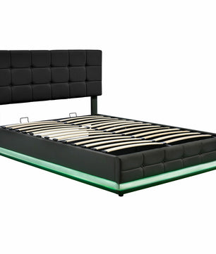 Queen Bed Tufted Upholstered Platform Bed with Hydraulic Storage System F401 - Lusy Store