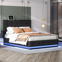 Queen Bed Tufted Upholstered Platform Bed with Hydraulic Storage System F401 - Lusy Store