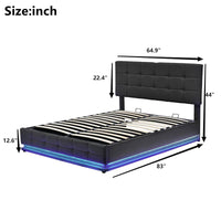 Queen Bed Tufted Upholstered Platform Bed with Hydraulic Storage System F401 - Lusy Store