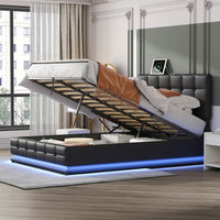 Queen Bed Tufted Upholstered Platform Bed with Hydraulic Storage System F401 - Lusy Store