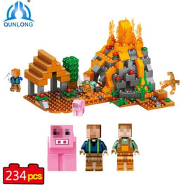 Qunlong My World Volcano Village Building Blocks Compatible Legoe Minecraft Building Blocks - Lusy Store