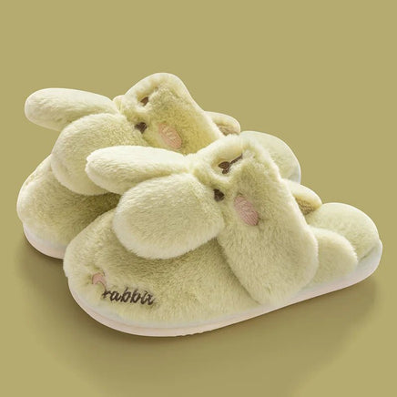 Rabbit Slippers Women Non-Slip Soft Warm House Shoes Men Ladies Indoor Bedroom Couples Cartoon - Lusy Store LLC