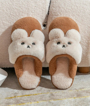 Rabbit Slippers Women Non-Slip Soft Warm House Shoes Men Ladies Indoor Bedroom Couples Cartoon - Lusy Store LLC