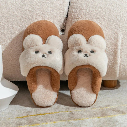 Rabbit Slippers Women Non-Slip Soft Warm House Shoes Men Ladies Indoor Bedroom Couples Cartoon - Lusy Store LLC