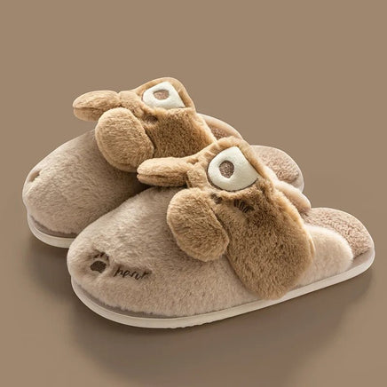 Rabbit Slippers Women Non-Slip Soft Warm House Shoes Men Ladies Indoor Bedroom Couples Cartoon - Lusy Store LLC