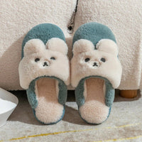 Rabbit Slippers - Non-Slip Soft Warm - House Shoes Indoor Bedroom Cartoon B-Blue
