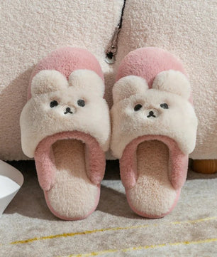 Rabbit Slippers Women Non-Slip Soft Warm House Shoes Men Ladies Indoor Bedroom Couples Cartoon - Lusy Store LLC