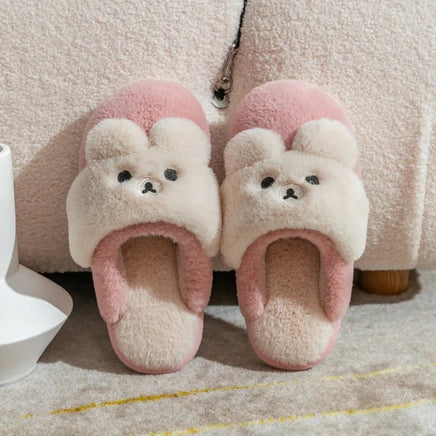 Rabbit Slippers Women Non-Slip Soft Warm House Shoes Men Ladies Indoor Bedroom Couples Cartoon - Lusy Store LLC